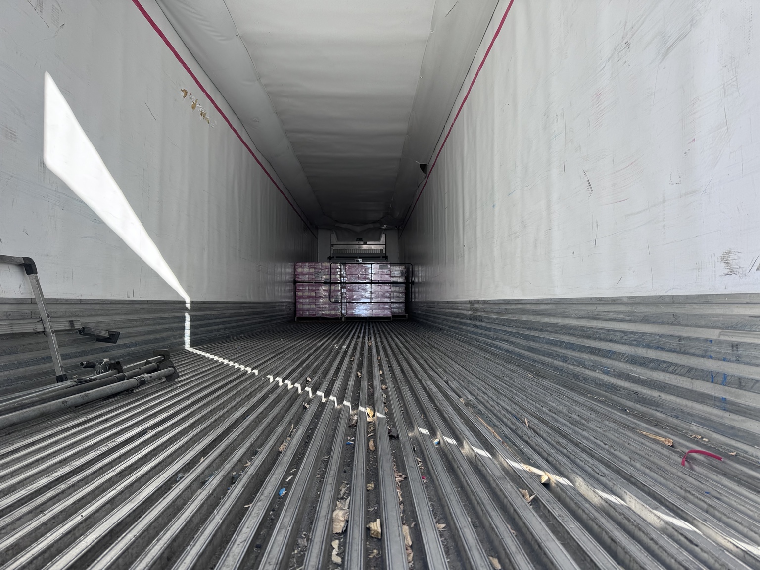 Refrigerated trailer with secured palletized freight