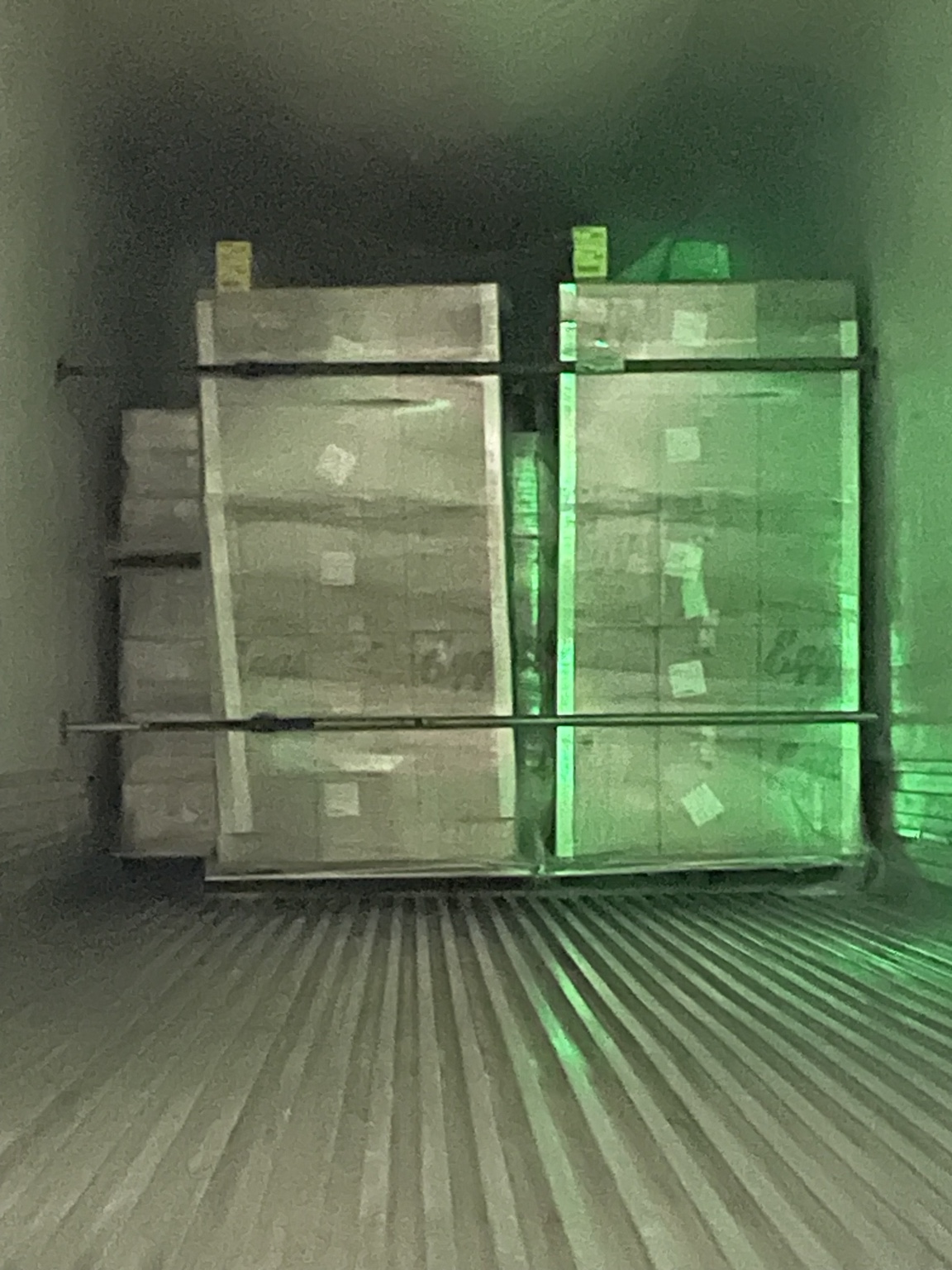 Temperature-controlled palletized freight secured inside trailer